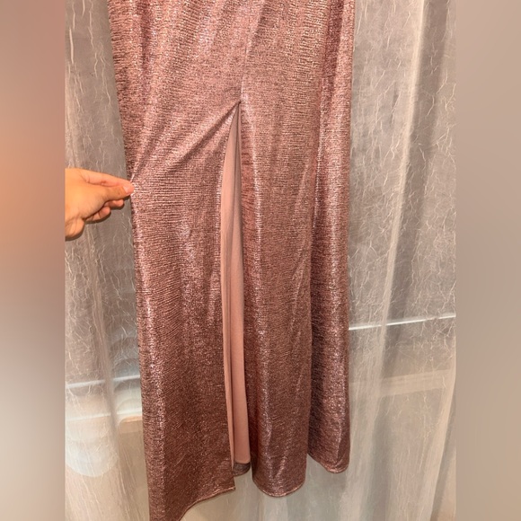 Shimmering Rose Gold Maxi Dress - Picture 3 of 4